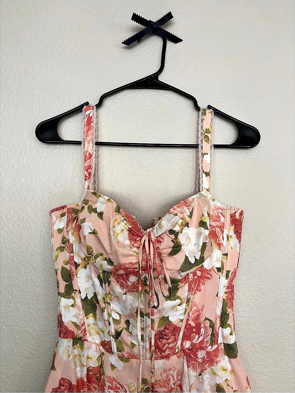House of CB Rosalee Pink Floral Corset Midi Dress S Fuller Cup - Picture 8 of 9